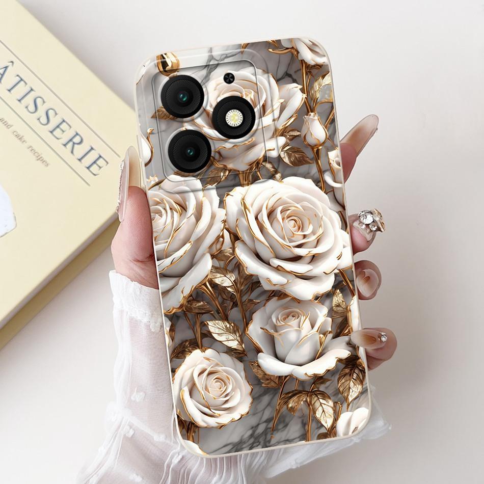 For Itel A50 A50C A667L A669L Beautiful Bow Rose Painting Phone Case For ItelA50 ItelA50C Soft Silicone Shockproof Cases
