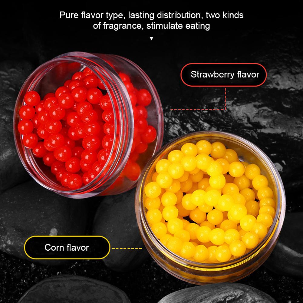 1Box 2/3/4/5MM Suspended Beads For Teasing Fishing Strawberry Corn Scented TPR Lure Root Fishing Soft Bait For Upturned-Mouth Crucian Carp