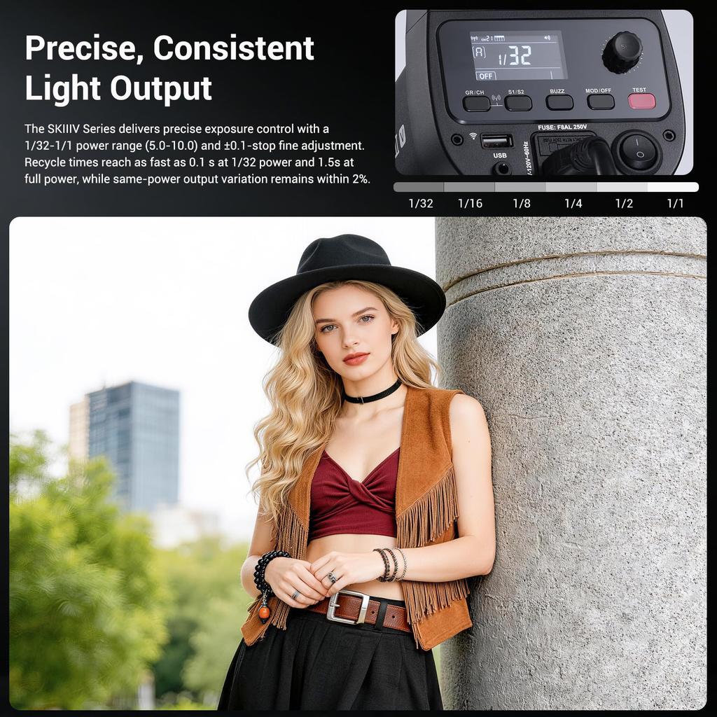 The GODOX Studio Strobe SK400IIIV GN65 400Ws Features a 10W Adjustable Model Second Recycle Wireless X and Bowens Ideal for Photography SK400III-V