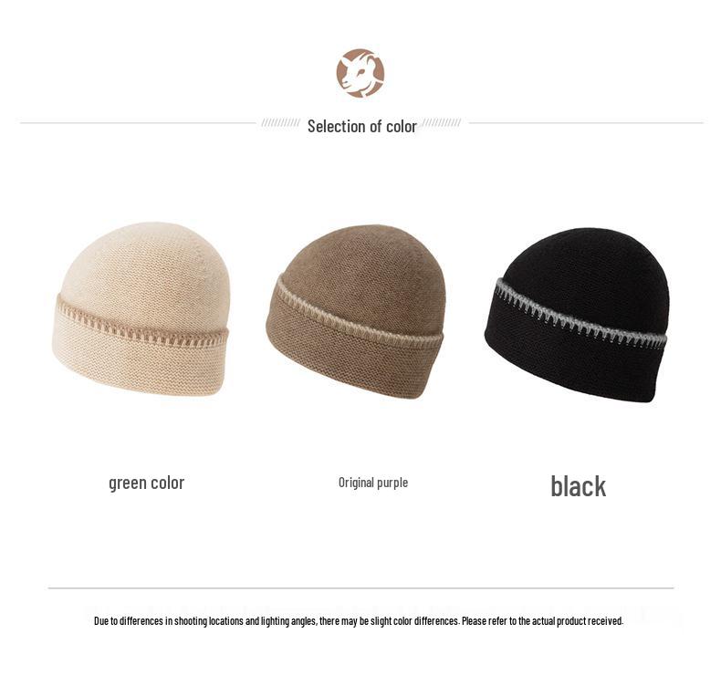Unisex 100% Pure Cashmere Beanie with Ear Protection - Autumn/Winter Casual Knit Hat