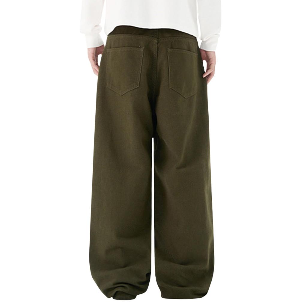 Mens Straight Leg Jeans Baggy Lightweight Wide Leg Denim Pants Casual Fashion Vintage Bell Bottom Jeans Men