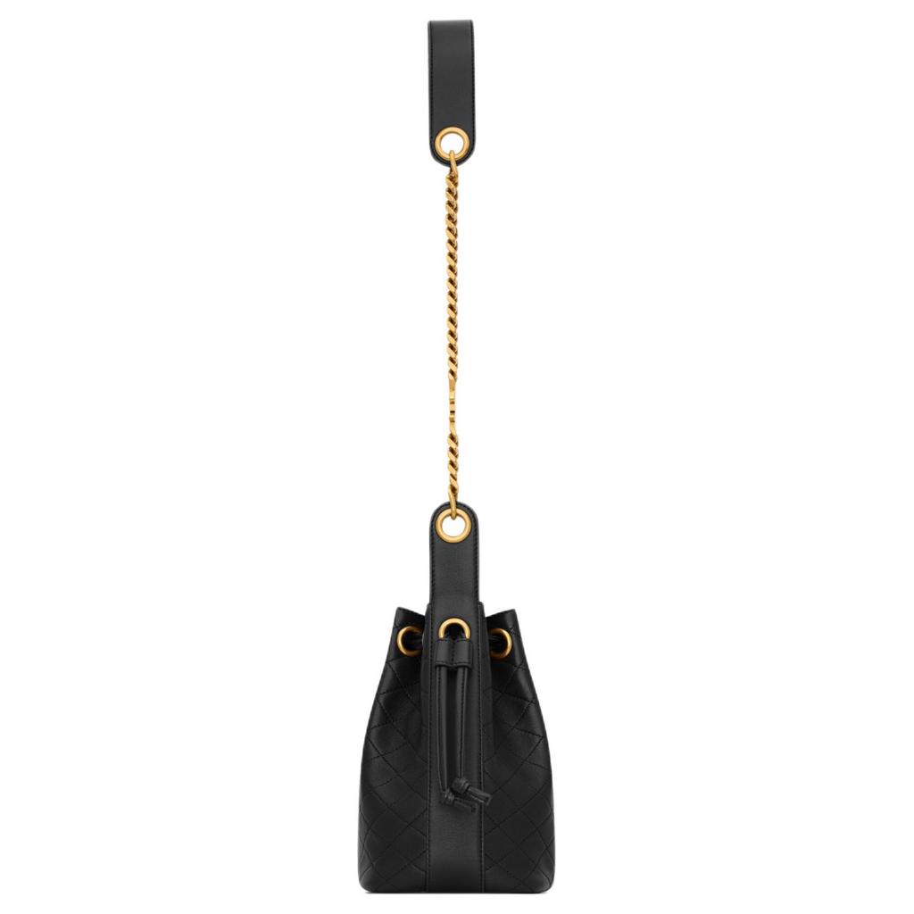Saint Laurent Cassandre Bucket Bag In Lambskin Nero Women Bags Black 840886-1EL07-1000