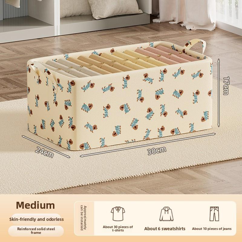 

Clothing Storage Basket, Household Large-capacity Clothing Storage Box, Clothing and Pants Sorting Box, Dormitory Storage Basket, Fabric Storage 30*24*17