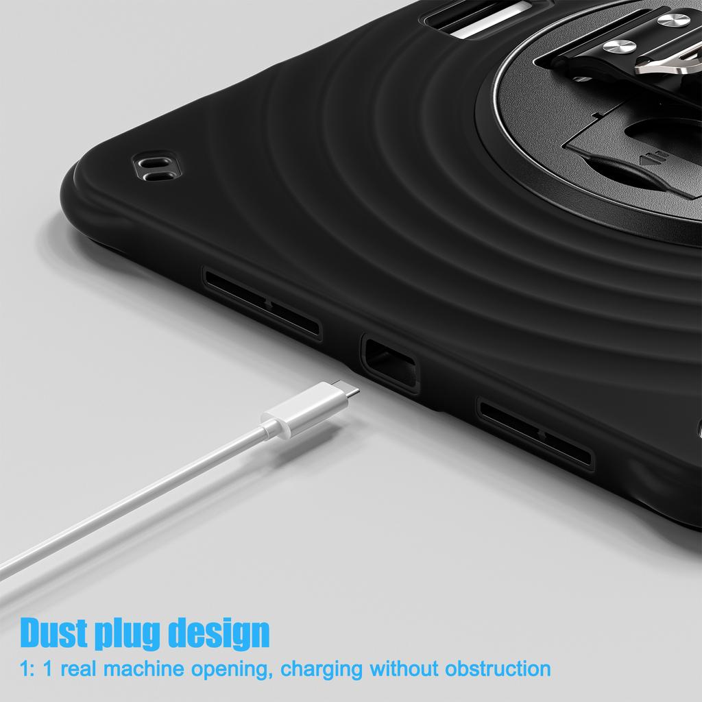 For iPad Pro 11 (2024) Case Hand Strap Kickstand TPU+PC+Silicone Tablet Cover