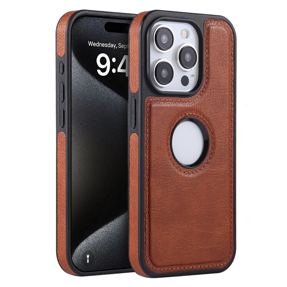 Розкішний бізнес-чохол зі шкіри PU та коров'ячої шкіри для iPhone 17 17Air 11 12 13 14 15 16 Pro Max Plus Отвір для логотипу Ударостійка захисна кришка