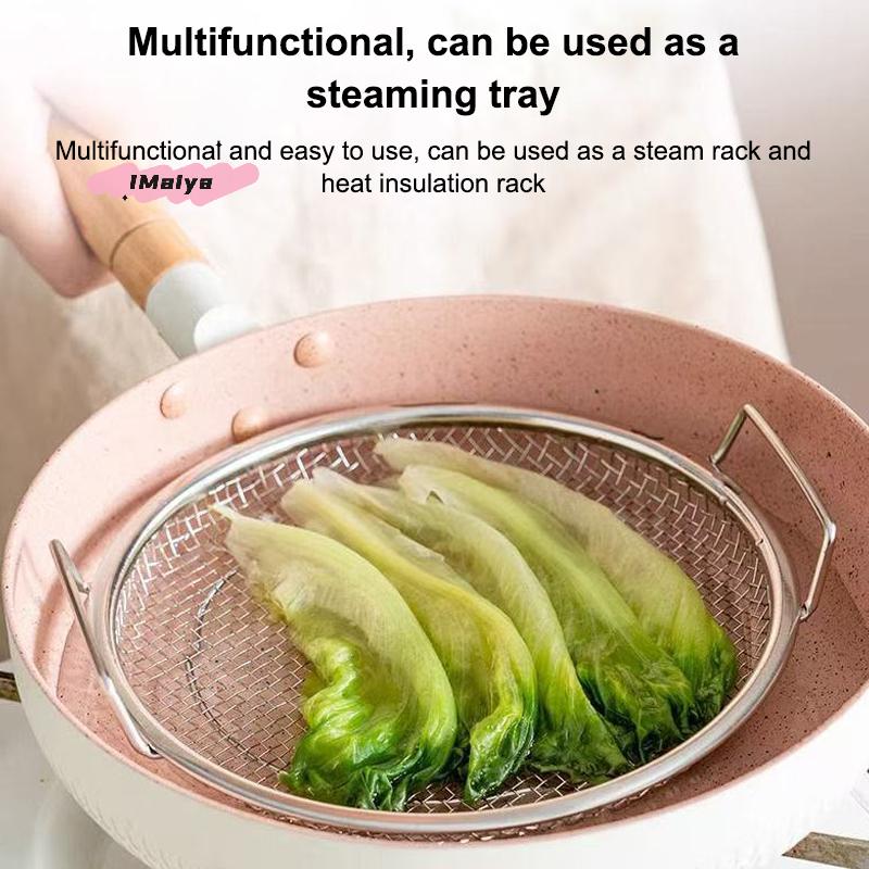 Reusable Stainless Steel Filter Tray Disk - round Mesh Basket for Frying Grilling Kitchen Strainer Fruit & Vegetable WaterFilter