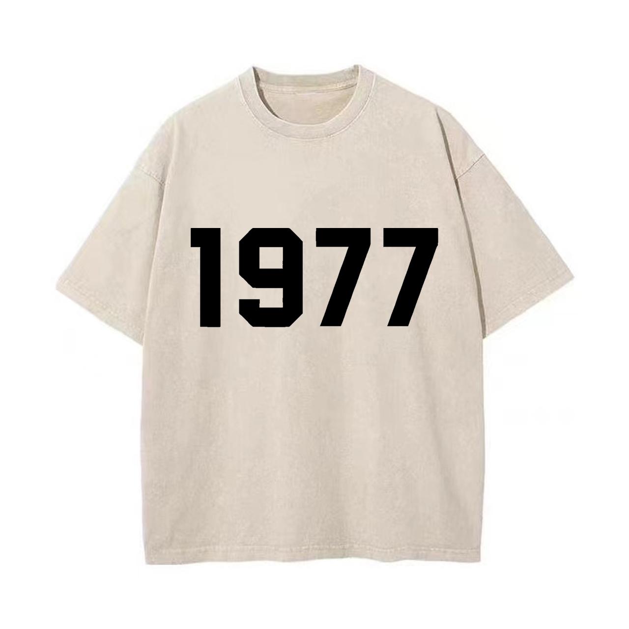 Ретро стираная винтажная футболка 1977 года Футболка 1977 года Женская модная повседневная толстовка-пуловер Женская футболка 1977 года S