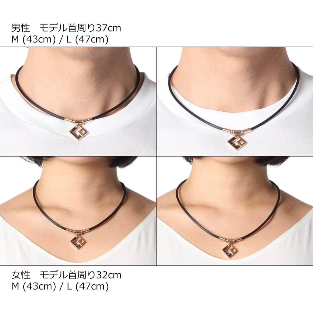 Colantotte TAO Necklace Slim AURA Mini L 47cm Black Glitter with Face Gift Wrapping and Message Card Towel, Bag,