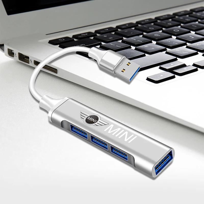 For BMW 1pcs Car Styling Type-C Turn USB Adapter Multi Port Distributor Hub Car Goods For BMW Mini Cooper One S R50 R53 R56 R60
