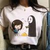 Studio Ghibli Spirited Away Hayao Miyazaki Kawaii T-skjorte med trykk for kvinner Harajuku Estetisk T-skjorte Hvite topper Anime T-skjorte for kvinner