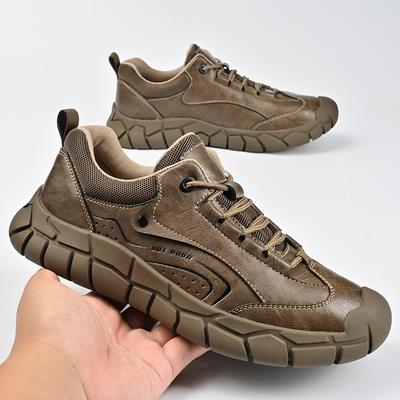 Męskie casualowe buty skórzane sznurowane sneakersy