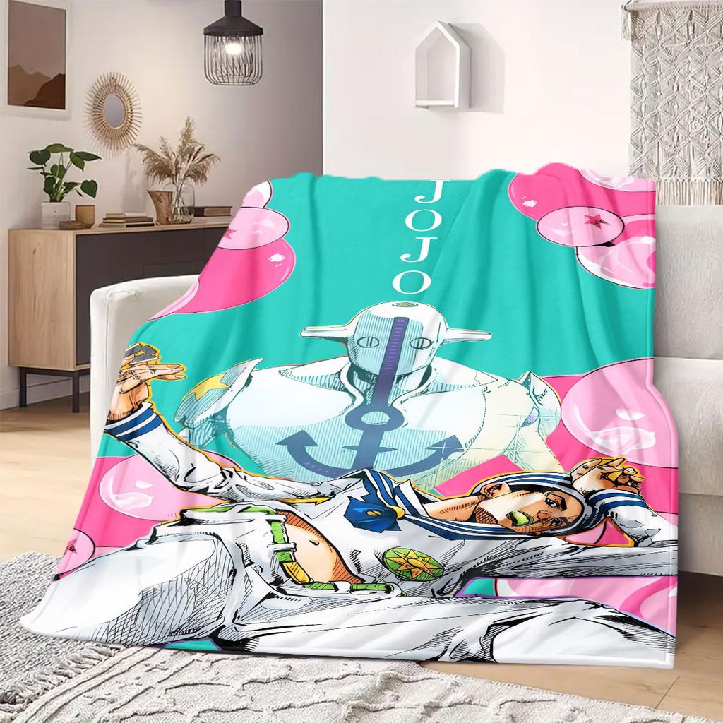 JOJO anime Flannel Blanket Warm,Comfortable,Suitable for Bedrooms,Sofas,Beds,Chairs,Picnics,Travel