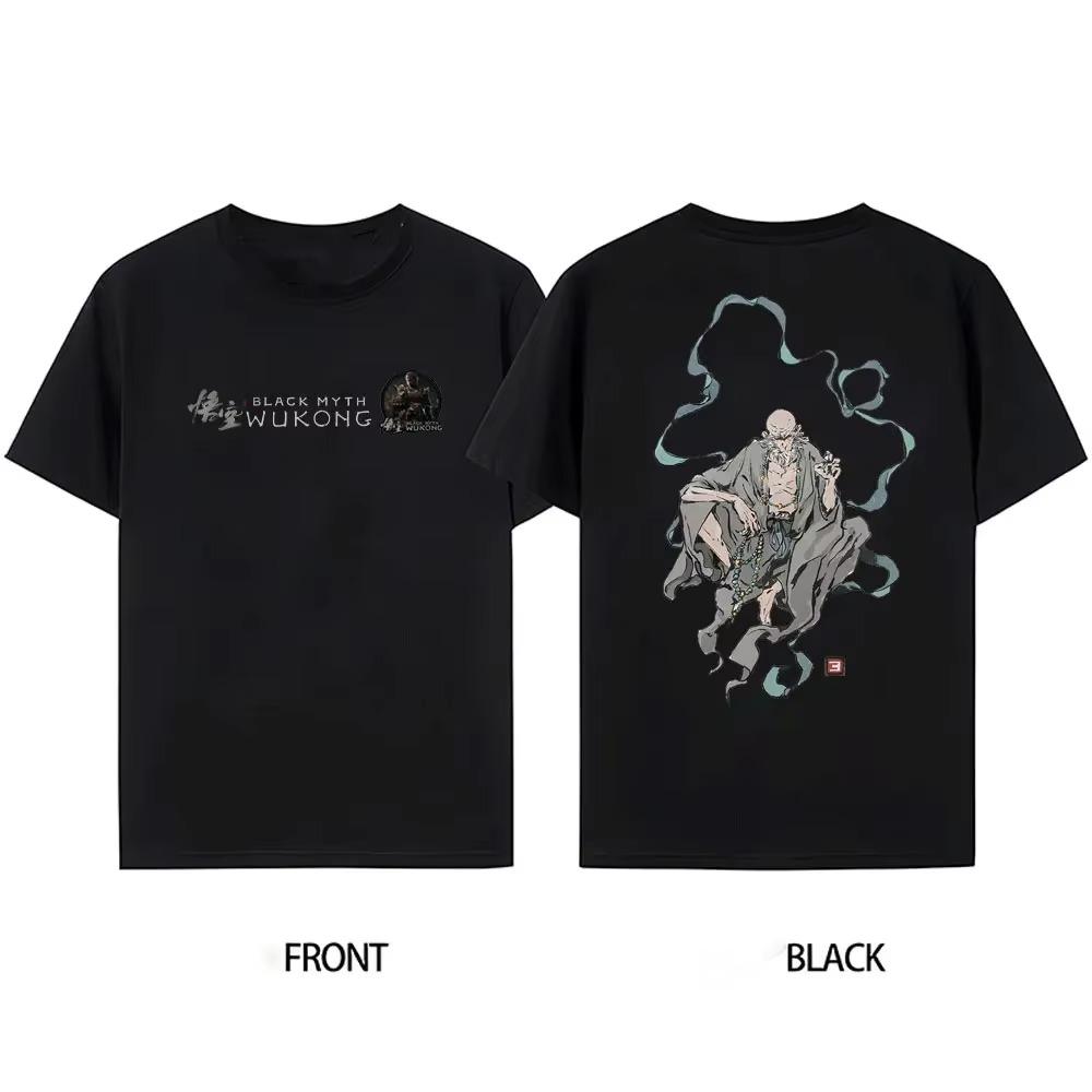 Men's Hot-selling Black Myth Wukong Sun Wukong Front Back Pattern Cotton Tshirt Wukong Game Clearance  Tee Short Sleeved