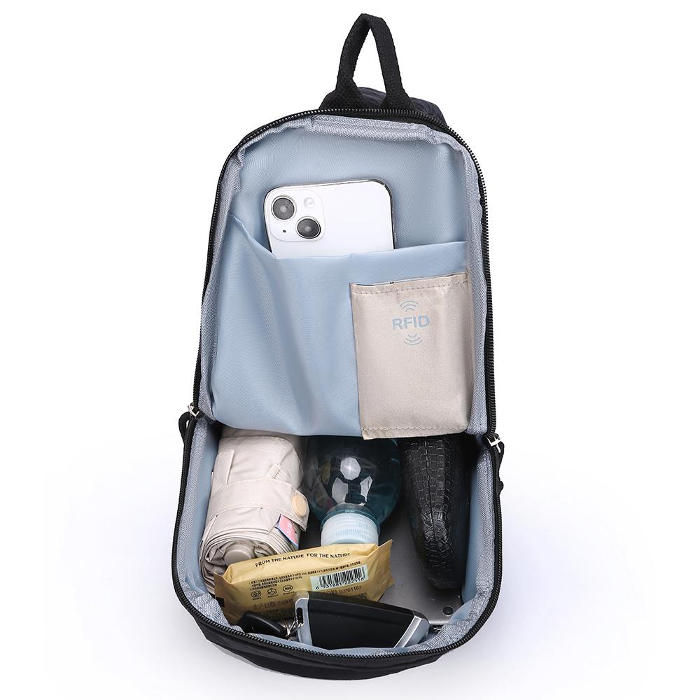 Large-Capacity Unisex Casual Chest Bag Anti-Skimming RFID Men's Shoulder Bag Lightweight Nylon Women's Crossbody Bag