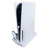 PS5 Multifunctional Vertical Stand Sales Guaranteed by Japanese Company Cooling Fan Charging 2 Controllers USB Hub Disc-Digital Use White [PS5