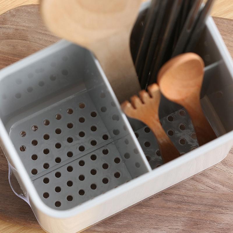 Escorredor de plástico para colher, pauzinho, colher, suporte de armazenamento, dreno multifuncional, camada dupla, faca, garfo, rack de drenagem, ferramentas de cozinha