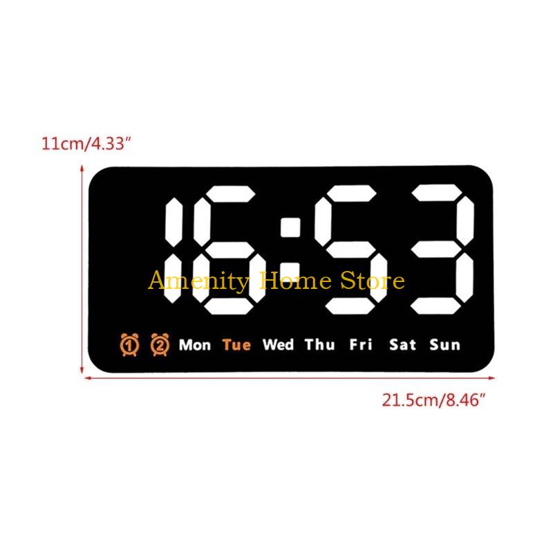 F26C Sophisticated LED Display Wall Clock, Alarm, 8.5Inch Desk Or Wall Hangings Clock