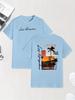 Vintage Los Angeles Sunset Palm Tree Collage Tee with Front and Back Script Print 100 Cotton Unisexs Tshirt for Summer Adventures