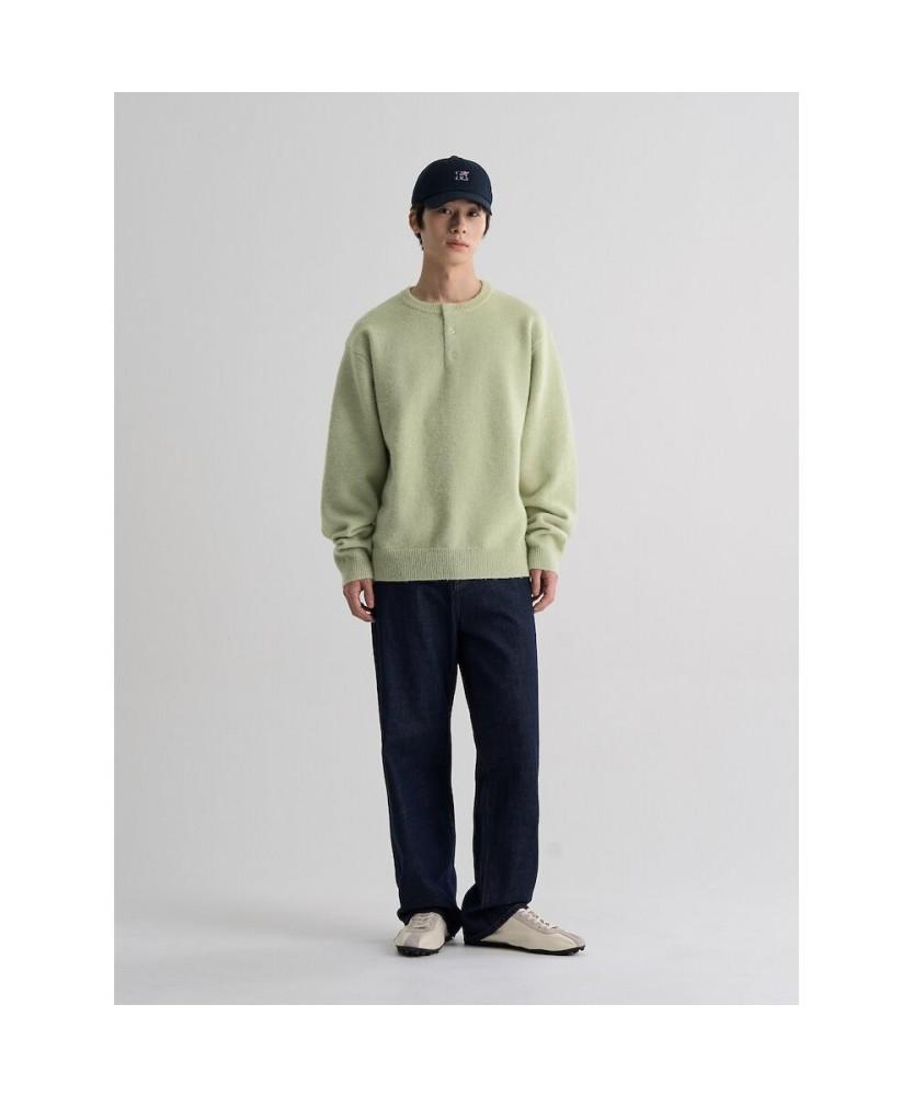 8seconds Wool Blend Henley Neck Knit Pullover Light Green