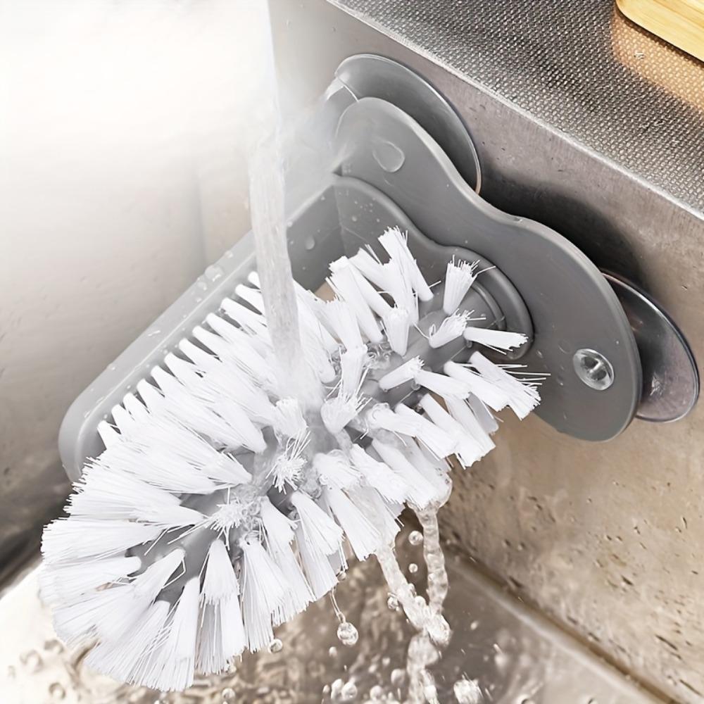 2-in-1 Cup and Wine Glass Cleaning Brush with Suction Cup - Perfect for Kitchen Sink and Beverage Cups - Easy and Efficient Cleaning