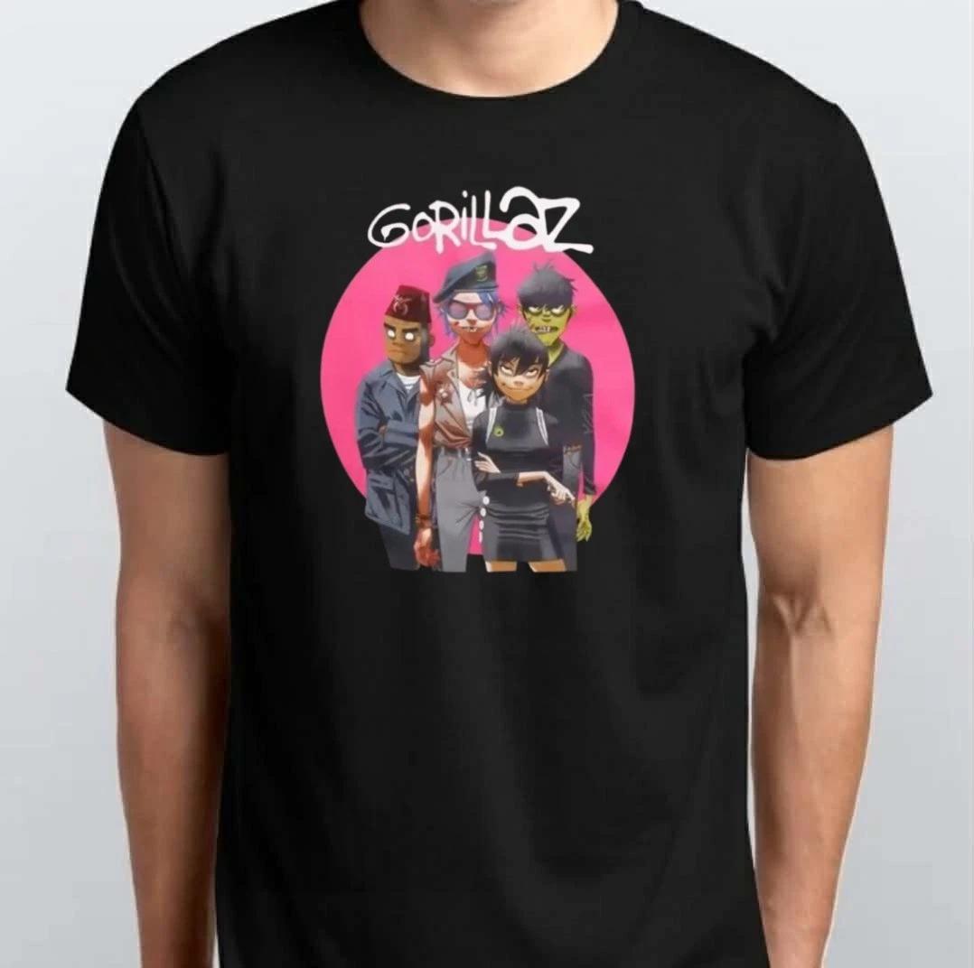 

Gorillaz Graphic Unisex 100% Cotton T-shirt Mens Tees Top S M L XL XXL 3 4 XL Black S