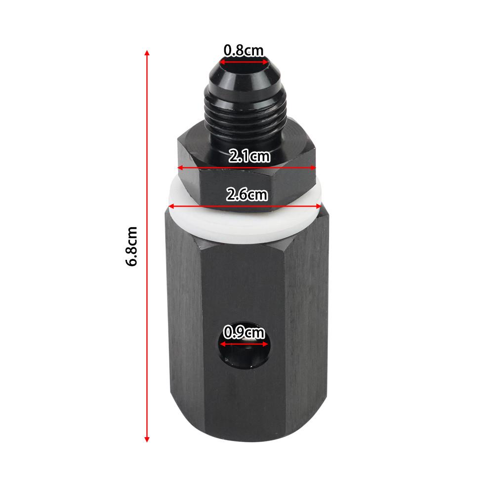 Aluminum AN6 AN8 AN10 Male Fuel Cell Tank Roll Over Exhaust One-way Valve Fuel Vent Valve Joint Black TF-1132
