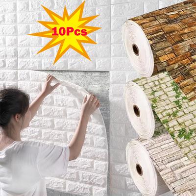 3D Vertical Wall Stickers Living Room PVC Self-adhesive Board Home Decoration Wallpaper Waterproof Moisture-proof Wall Stickers