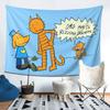 Dog Man Lil Petey And Big Petey Fan Art Tapestry Wall Hanging Aesthetic Home Decoration Tapestries for Dorm Room