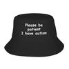 Girl Kawaii Bucket Hat Please Be Patient I Have Autism Accessories Bob Hat For Beach Headwear UV Protection