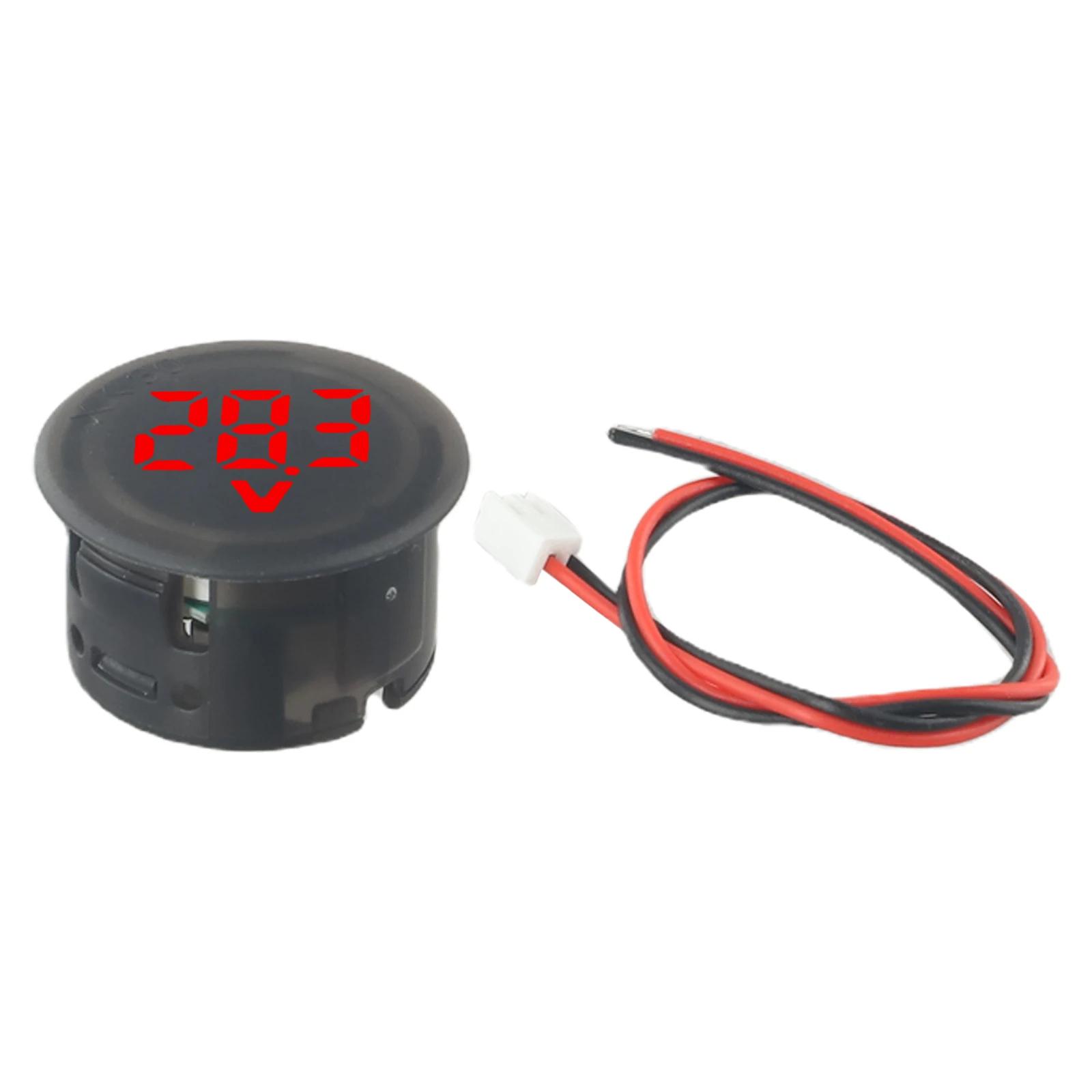

Digital LED Round Voltmeter DC4100V for Cars Measuring Voltage from 4 to 100V with Reverse Connection Protection Feature червоний