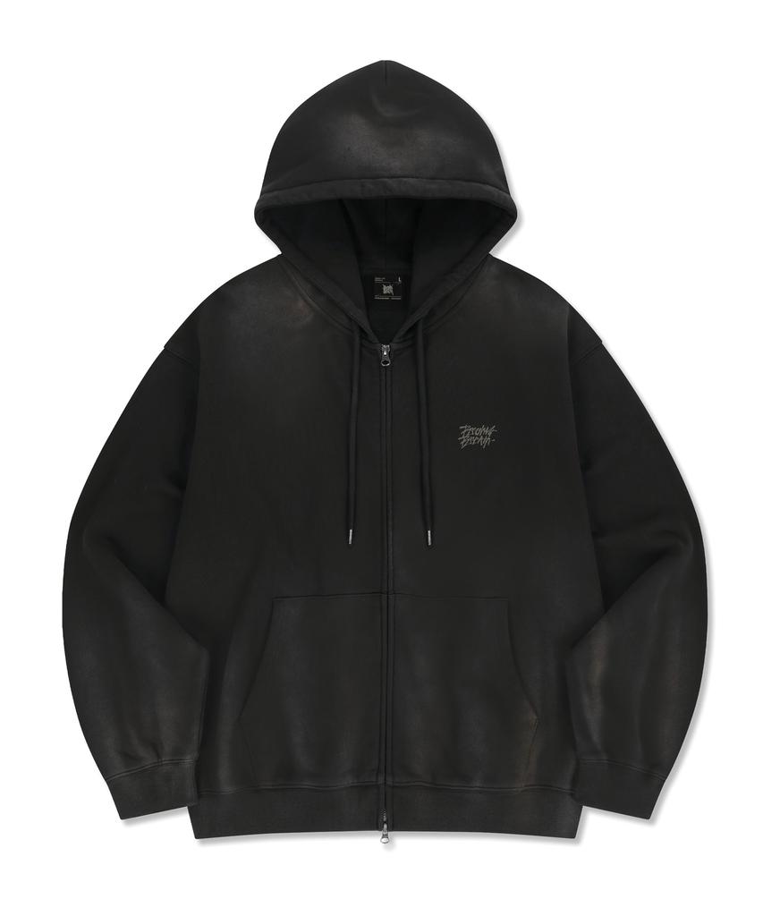 Brownbreath Crush Tag Dirty Hood Zip Up - Black
