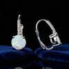 BLUEONE New Opal Earrings 8 * 8mm Electroplated Platinum Round Ear Hook Temperament Fashion Earrings