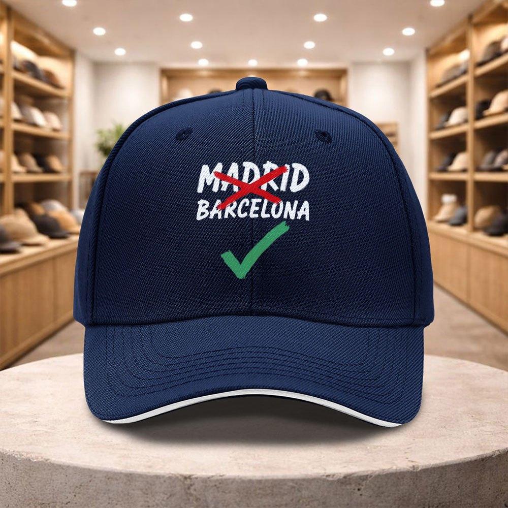 Barcelona Print Adjustable Sandwich Baseball Cap Unisex Casual Hip Hop Hat All Seasons Color Optional