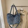 Denim Tote Bag Women's Large Capacity Commuting Shoulder Bag Crossbody Bag