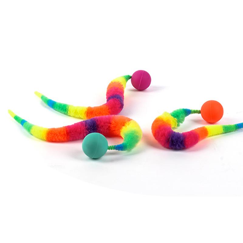 Interactive Cat Teaser: Elastic Caterpillar Fur Ball for Self-Entertainment & Stress Relief