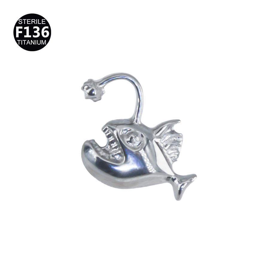 Titanium Fox Pigeon Heart Ear and Lip Cartilage Stud Jewelry