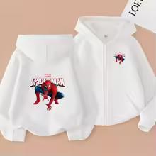 Kids Zipper Style Coat Fashion Animation Film Sweatshirt Clothing Boys Girl 3-12 Yrs Hoodie Long-Sleeved Casual Charming Clothes