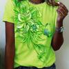 Women Flower Butterfly Printed Summer NEW Oversized T-Shirt Popular Clothes Clothing Short Sleeve