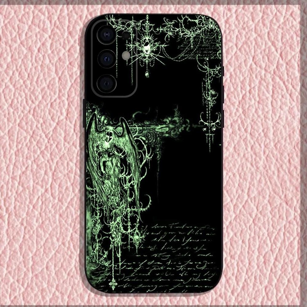 Gothic Cyber Sigil Phone Case For Samsung S25,S24,S21,S22,S23,S30,Ultra,S20,Plus,Fe,Lite,Note,10,9,5G Black Cover
