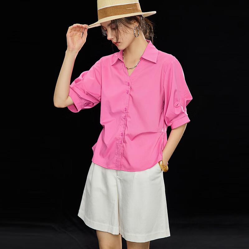 French Style Pleated Puff Sleeve V-Neck Blouse XL