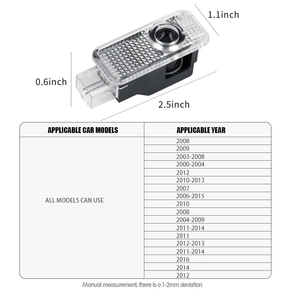 For Audi C6 For Audi A4 A3 8V 8P 8L A6 C5 C6 C7 A5 A7 Q3 Q5 Q7 S3 S4 S6 RS Sline Quattro Car HD Projector Lamp LED Auto Door Welcome Light