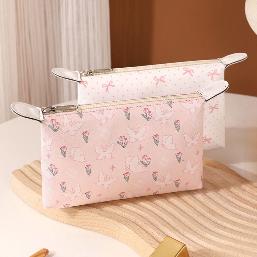 New PU Cosmetic Organizer Bags Waterproof Portable Makeup Bag Large Capacity Durable Toiletry Bags Women