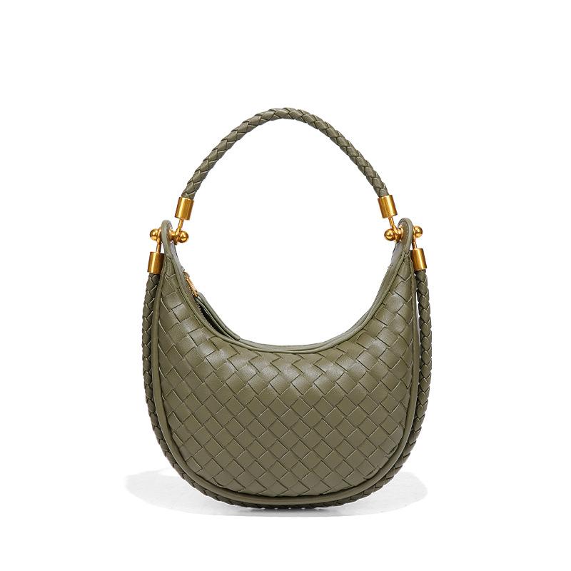 JMG Bags Casual Handtas, Schouder- en Okseltas, Modieuze Handgeweven Tas, Retro Crossbody Tas, Halvemaan Dumpling Tas voor Dames