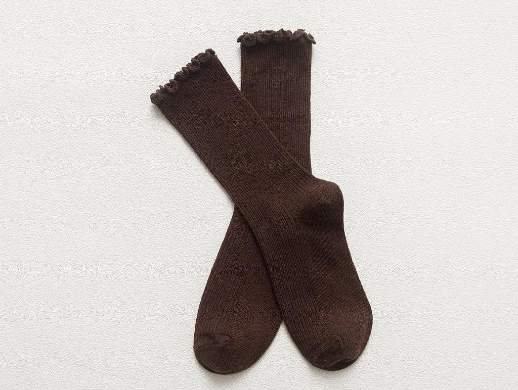 Șosete Dama Stil Japonez Culoare Solidă Până la Mijlocul Gambei Bumbac Striat