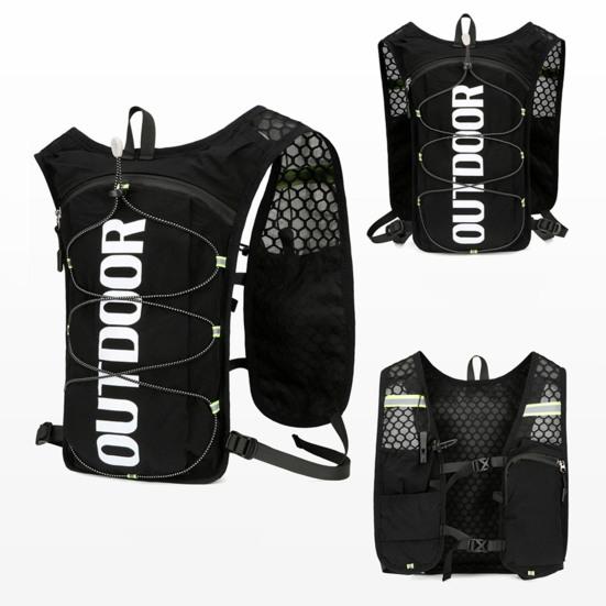 Hydration Backpack Multi-Pocket Water Backpack with Hydration Bladder Reflective Strip Hydration Pack for Hiking Running Cycling
