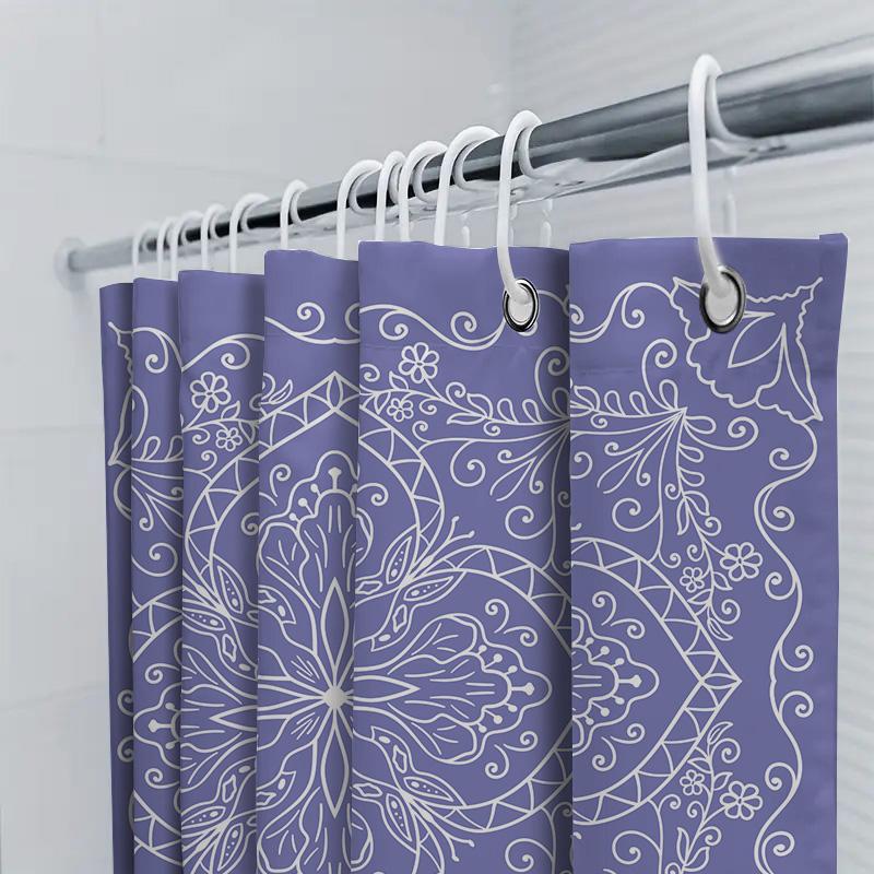 Brightly Colored Mandala Shower Curtain For Bathrooms Modern Decorative Design Blue Yellow Pink Green White Waterproof Fabric (7