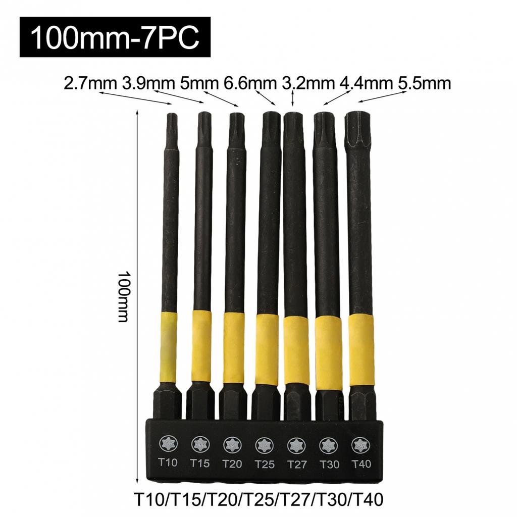 Magnetic Torque Driver Bits in a Set of 7 with Convenient Storage Holder