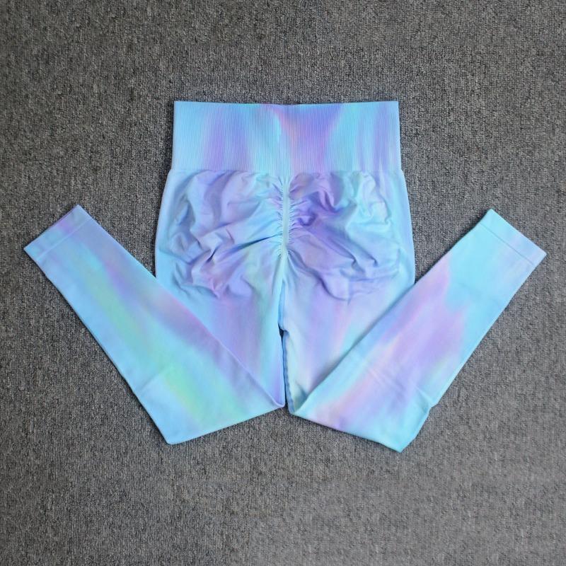 New Aurora Double Hip Lift Tie-dye Yoga Pants Running Fitness Pants Training Leggings Yoga Clothes Sweatpants