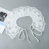 Shirt White Fake Collars Women Hollow Out Lace False Collar Shawl Removable Shirt Detachable Collar Lace-Up Scarf
