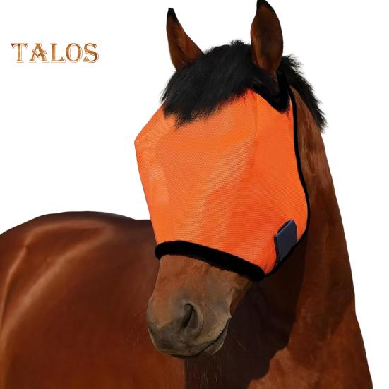 

Защитная маска для лица от мух, защита от ультрафиолета на половину лица, летняя защита от насекомых-вредителей, регулируемая дышащая сетка для лошади оранжевый